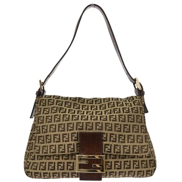 Fendi Handbags - Fendi Beige Brown Zucchino Mamma Baguette Handbag 2288-8BR001-TN9-088 117230